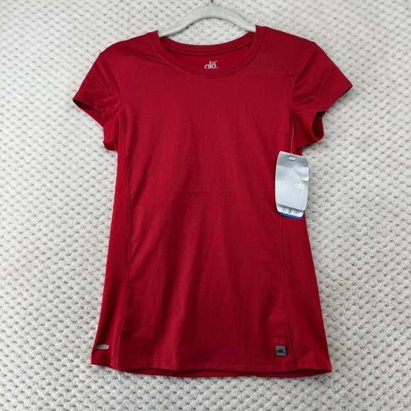 Alo Tops - Alo CoolFit Activewear Top Athletic T-Shirt Short Sleeve Red XS